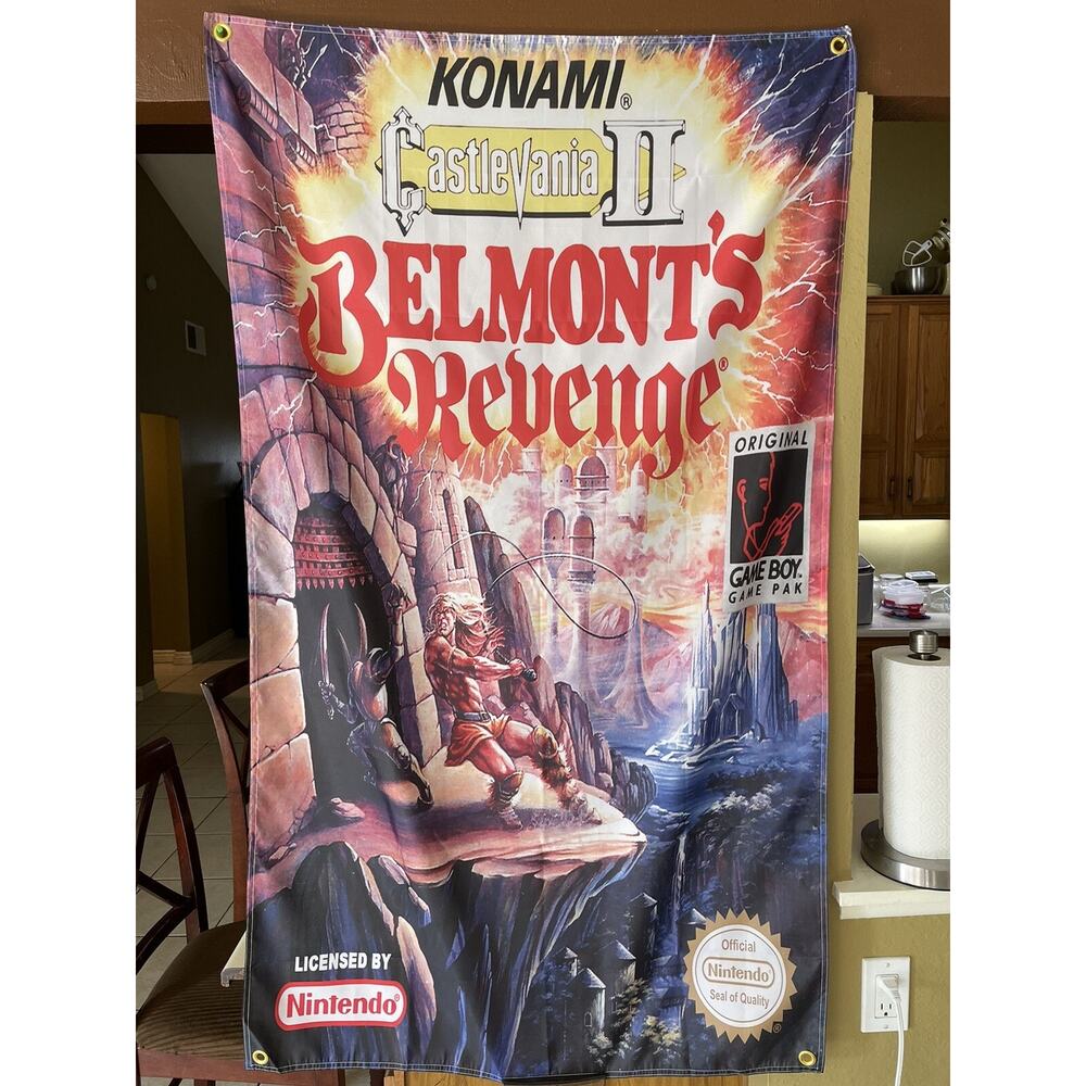 Castlevania II Belmont's Revenge Nintendo Game Boy Boxart 5' Flag Poster 1991